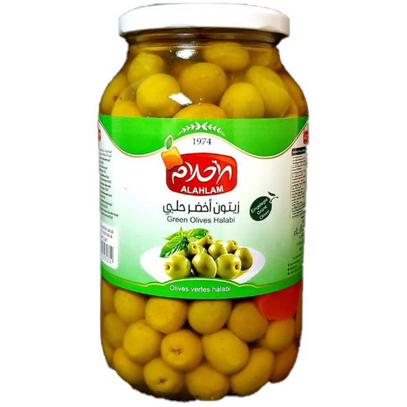 ALAHLAM ALEPPO GREEN OLIVE 500g